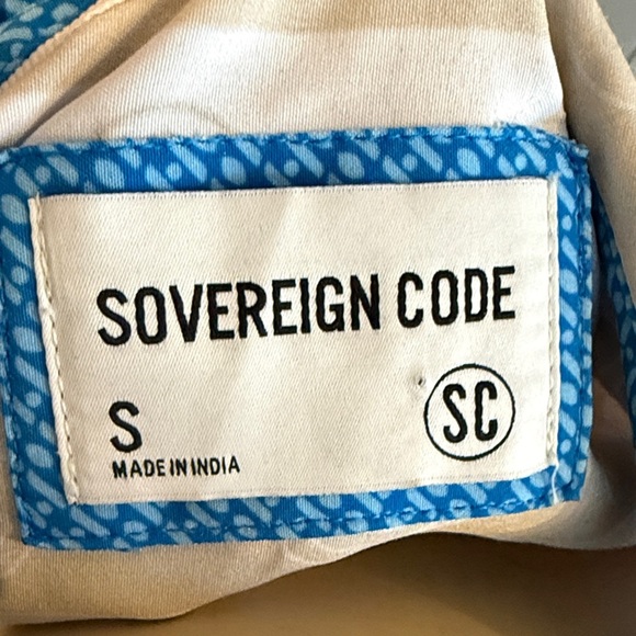 Sovereign Code Men’s Small White Cream Shirt with Smiley Accents - Picture 2 of 4